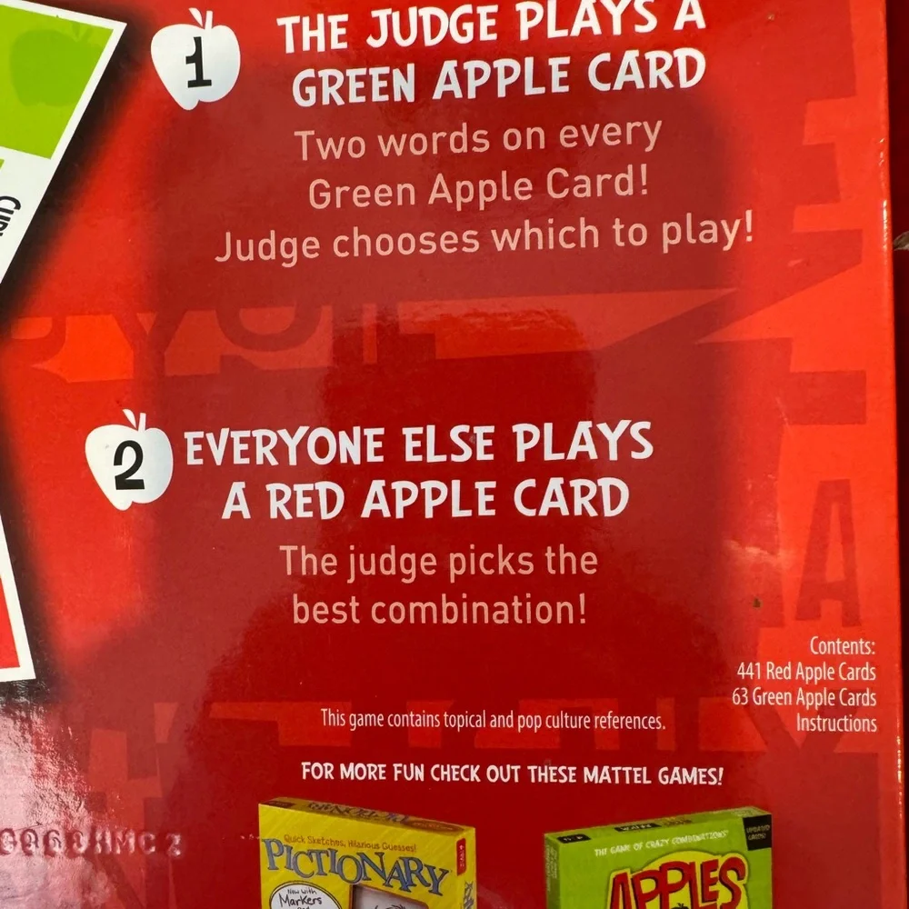 Apples to Apples Party Box Game - Complete & 5 Unopened Card Packs